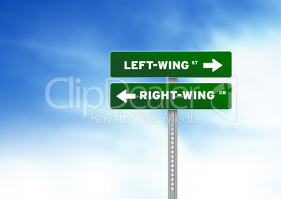 Left-Wing & Right-Wing Road Sign