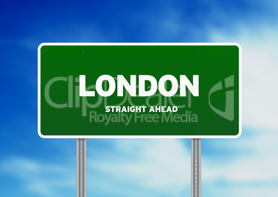 London Green Highway  Sign