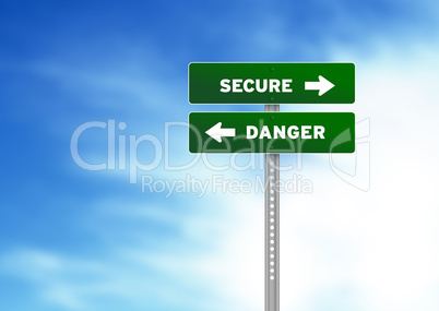 Secure and Danger Road Sign
