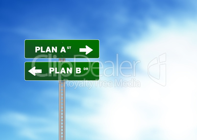 Plan A and Plan B Road Sign