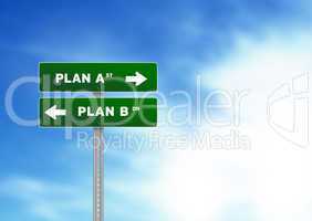 Plan A and Plan B Road Sign