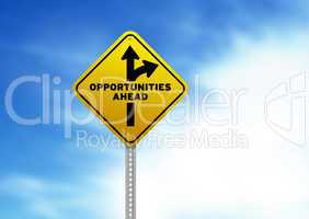 Opportunities Ahead Road Sign