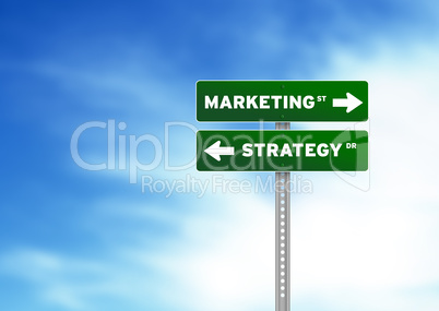 Marketing and Strategy Road Sign