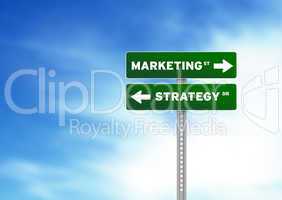 Marketing and Strategy Road Sign