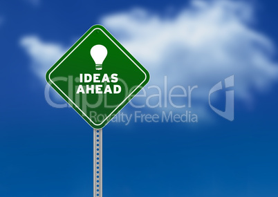Ideas Ahead Road Sign