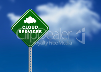 Cloud Services Road Sign