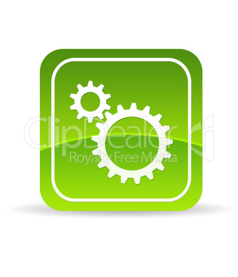 Green Mechanical Gears Icon