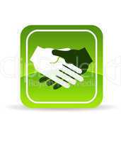 Green Handshake Icon
