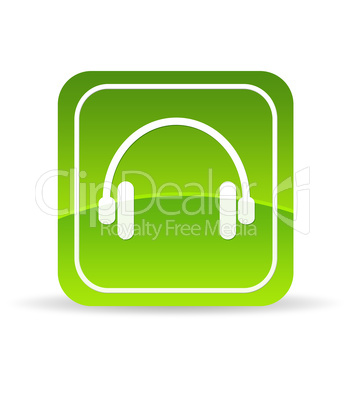 Green headphones Icon