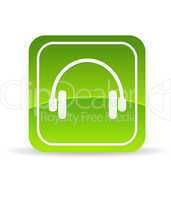 Green headphones Icon