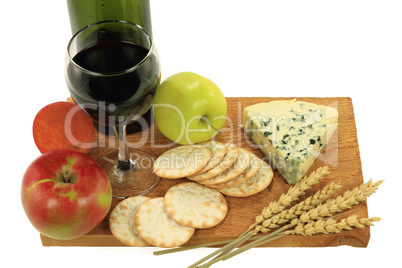 Blue Cheese, Wine and Snacks.