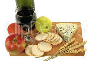 Blue Cheese, Wine and Snacks.