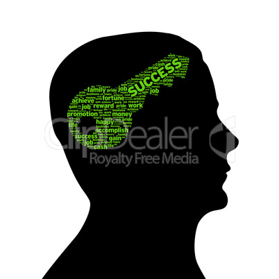 Silhouette head - Key to success