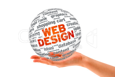 Hand holding a  Web Design 3D Sphere