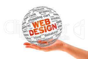 Hand holding a  Web Design 3D Sphere