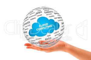 Hand holding a Cloud Computing Sphere