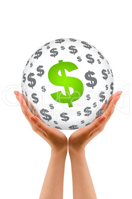 Hands holding a Dollar Sphere