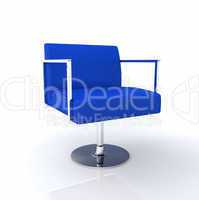 Moderner Designer Stuhl - Blau Chrom