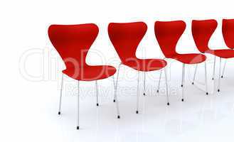 Designer Stuhlreihe - Rot