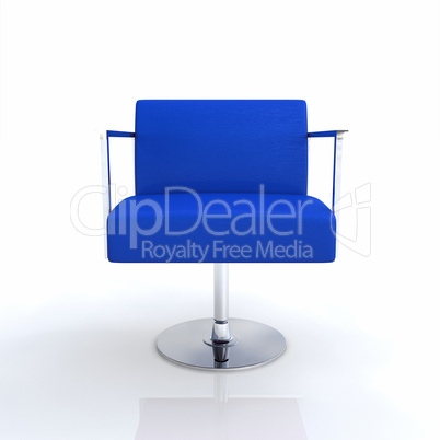 Moderner Designer Stuhl - Chrom Blau