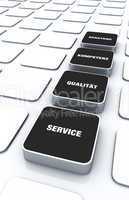 Quader Konzept Schwarz - Beratung Kompetenz Qualität Service 1