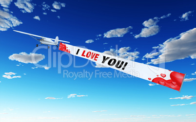 Flugzeug mit Banner - I LOVE YOU