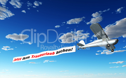 Flugzeug Banner - Jetzt Ihren Traumurlaub buchen!