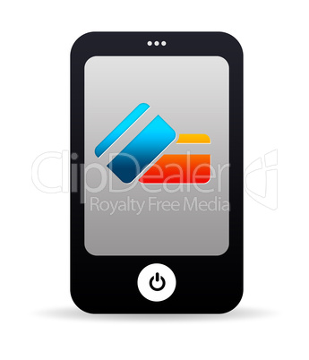Mobile Phone with Credit Card Icons