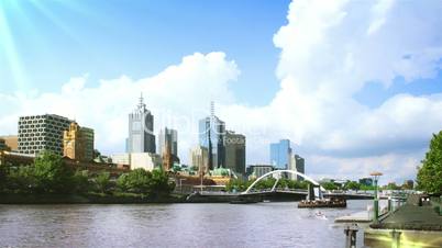 Melbourne Cityscape. Time lapse