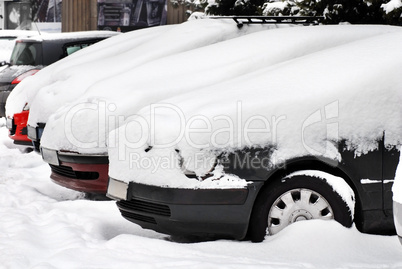 Cars at snow