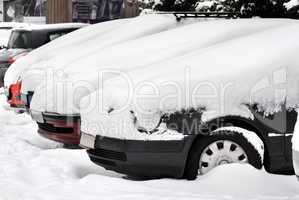 Cars at snow