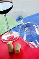 Wine corks and glasses