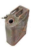 unclosed rusty jerrycan