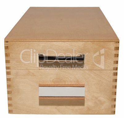 wooden card index box
