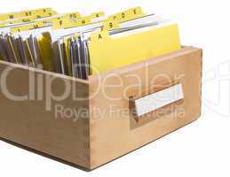 yellow index in card box