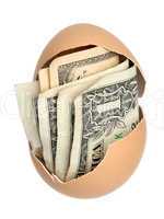 money in brown eggshell