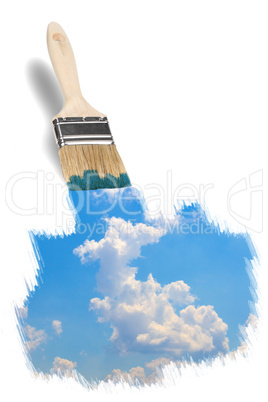 brush painting a wonderful blue sky