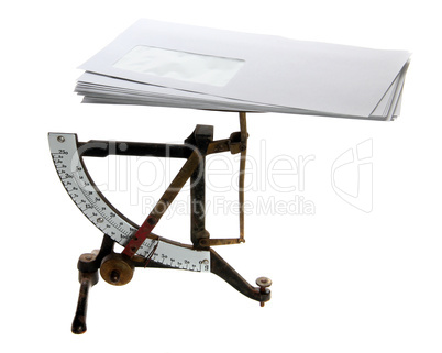 letter scales with envelopes