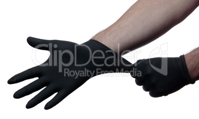 black medical gloves