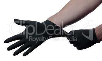 black medical gloves