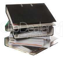 stack of folders as symbol for lot of work