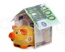 house of european money and piggy bank