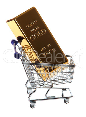 gold bullion in shopping cart