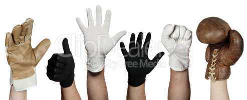 concept of different gloves