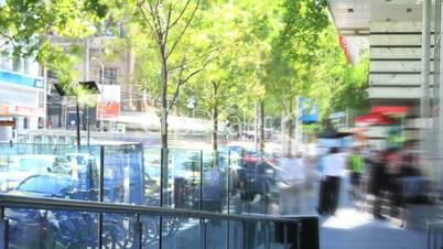 Crowded city street time lapse