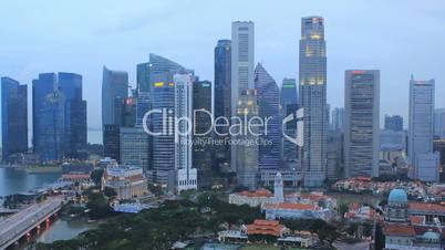 Time Lapse Singapore Skyline at Dusk.
