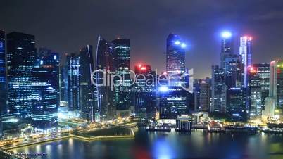 Time Lapse Singapore Skyline at Night