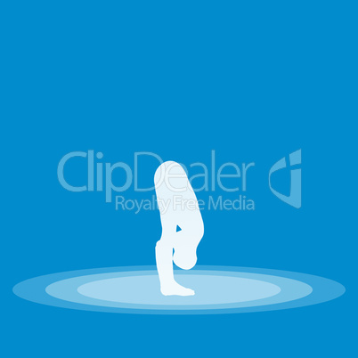 Yoga Pose Symbol - Blau 28b