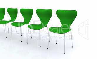 Designer Stuhlreihe - Grün