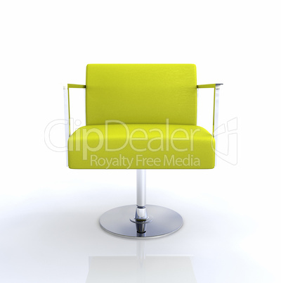 Moderner Designer Stuhl - Gelb Chrom